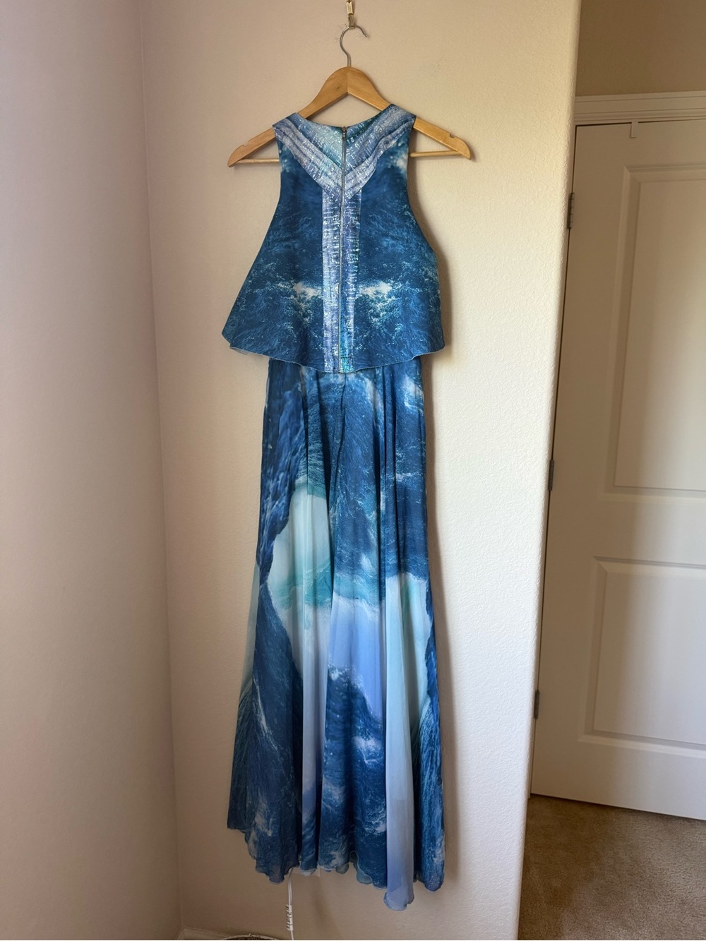 Theia Ocean Maxi Dress Size 8 - Picture 4 of 5